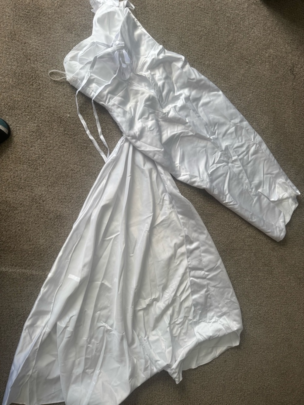 Satin White Strapless Bridal Gown